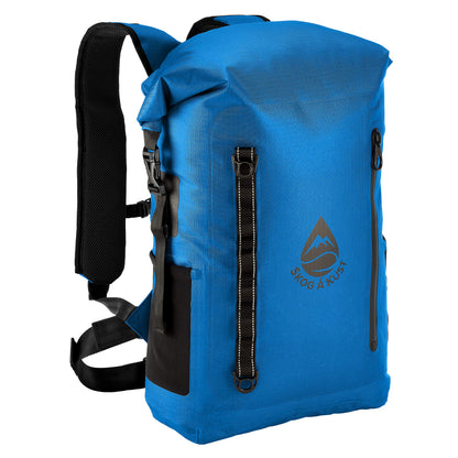 Skog Å Kust BackSåk Pro Waterproof Floating Backpack with Exterior Airtight Zippered Pocket | Blue, 35L