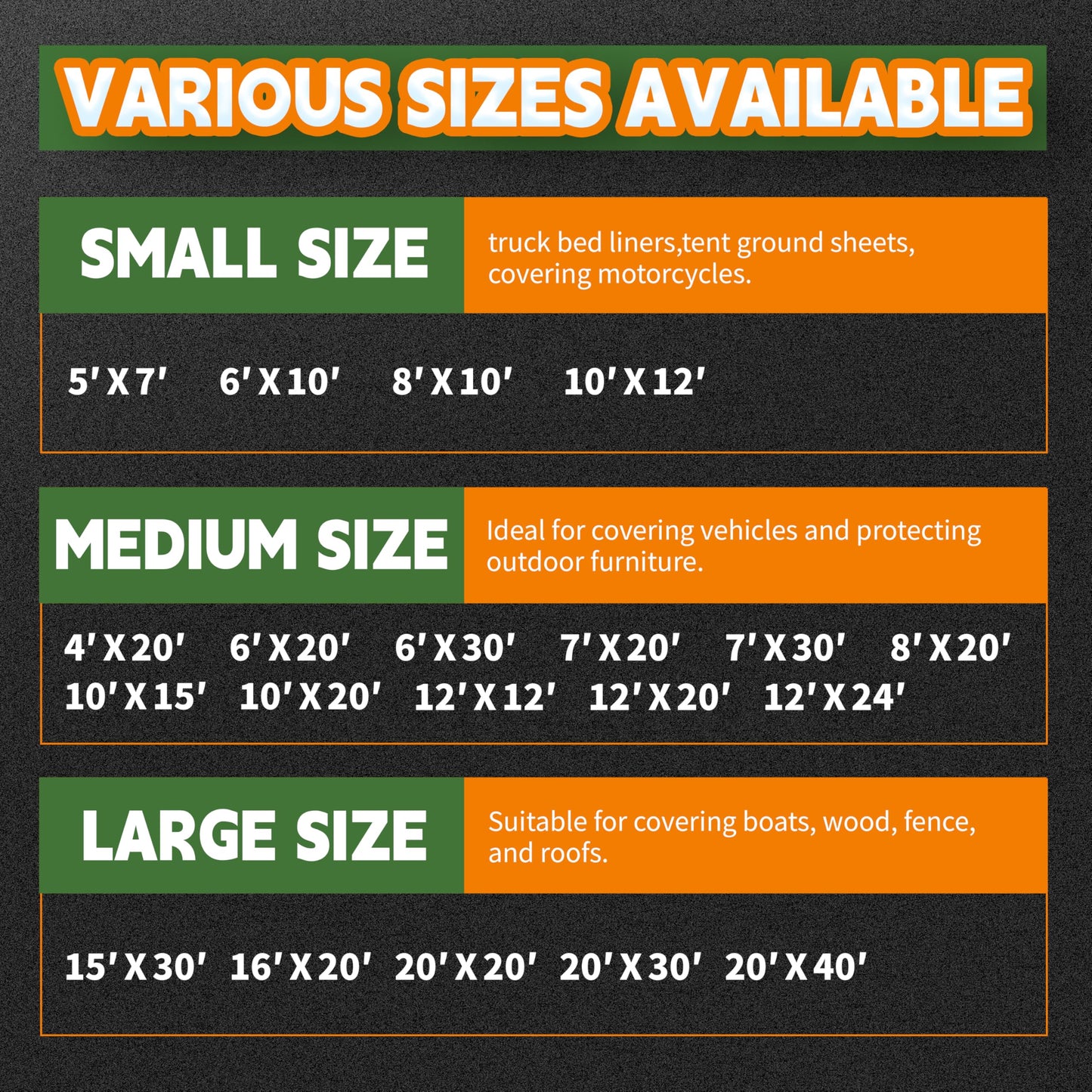 RAINDEWAY 20x40 Feet Heavy Duty Tarp,12 Mil Tan Waterproof Poly Tarp Cover,UV Resistant,Weatherproof,Durable,Multipurpose Tarps with Grommets and Reinforced Edges