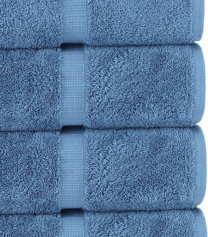 Chakir Turkish Linens | Luxury 100% Cotton Turkish Towels - Soft & Absorbent, Extra Large (30x60 Inches, Set of 4 - Wedgewood)