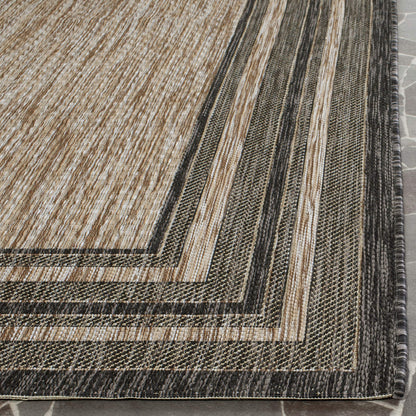SAFAVIEH Courtyard Collection 8' x 10' Natural / Black CY8475 Indoor/ Outdoor Patio Backyard Mudroom Area Rug