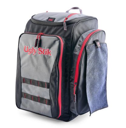 Ugly Stik Deluxe 3700 Tackle Backpack, Durable and Comfortable Fishing Tackle Backpack, Made with Heavy-Duty 1680 Denier Fabric, Integrated Bait-File Storage System and Insulated Cooler Pocket