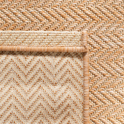 SAFAVIEH Washable Rug Outdoor Courtyard Collection - 8' x 10', Natural & Cream, Non-Shedding & Easy Cleaning, Ideal for Patio, Backyard, Mudroom, DIning Space (CY8022-03012)