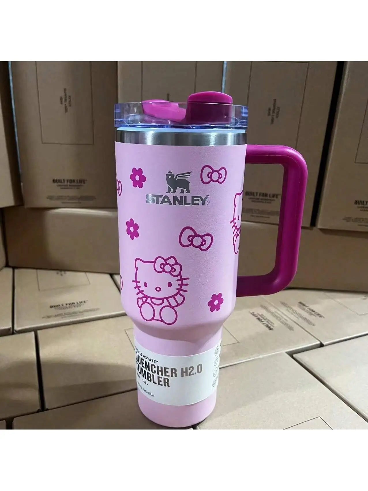 Pink Stanley Quencher H2.0 Tumbler – 40 oz Travel Cup