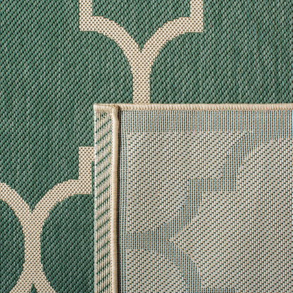SAFAVIEH Courtyard Collection 8' x 10' Dark Green/Beige CY6914 Trellis Indoor/ Outside Waterproof Easy cleansingPatio Backyard Mudroom Area Mat