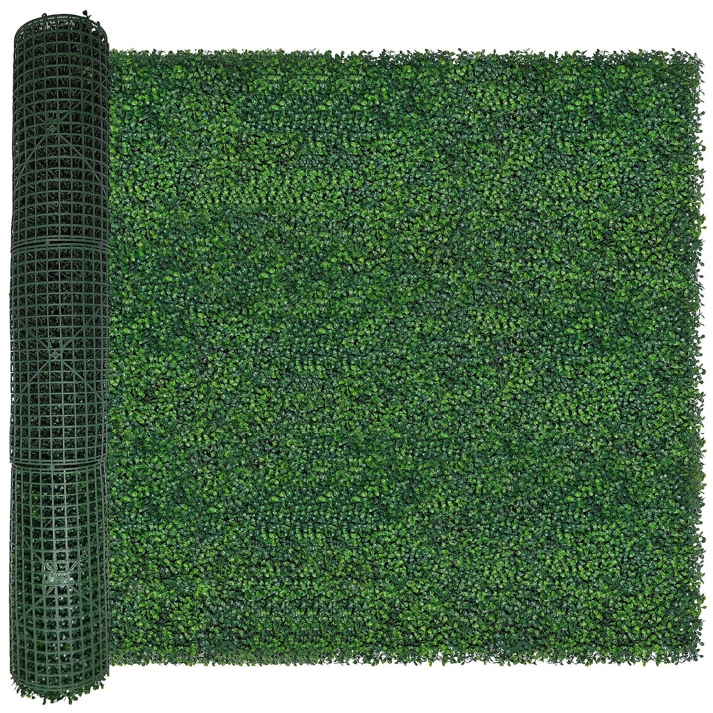 ODTORY Artificial Boxwood Roll,48x120 in (40 sqft) UV-Anti Faux Ivy Boxwood Hedge Leaf Grass Wall for Patio Balcony Privacy, Garden, Backyard Greenery Wall Backdrop and Fence Decor