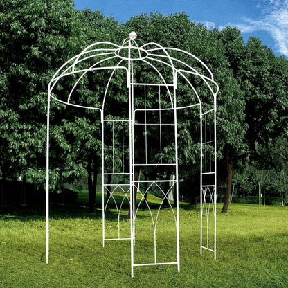 OUTOUR French Style Birdcage Shape Heavy Duty Gazebo, 9' Highx 6'6" Wide, Pergola Pavilion Arch Arbor Arbour Plants Stand Rack for Wedding Outdoor Garden Lawn Backyard Patio,Climbing Vines,Roses,White